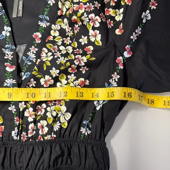 Anthropologie Black The Somerset Floral Tiered Smocked Cotton Maxi Dress Sz XXS - Picture 10 of 12